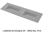 Plan vasque double lavabo, sur mesure : L 120 à 201 x P 40 à 51 cm, finition lisse, 10 couleurs au choix, Anti bactérien, résine Akrytan® teinté dans la masse, Livraison Offerte.